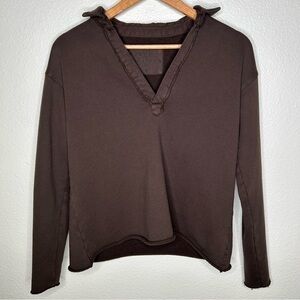 Frank & Eileen Patrick Popover Henley Triple Fleece brown extra small